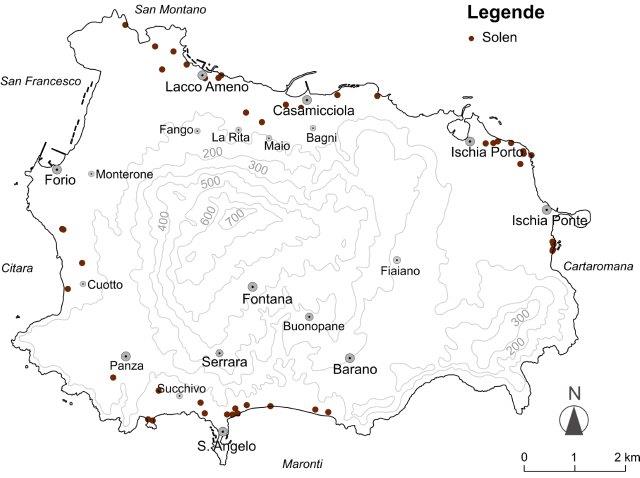 Grafik des Buches: Führer zu den Thermalwässern der Insel Ischia. SolenWasser