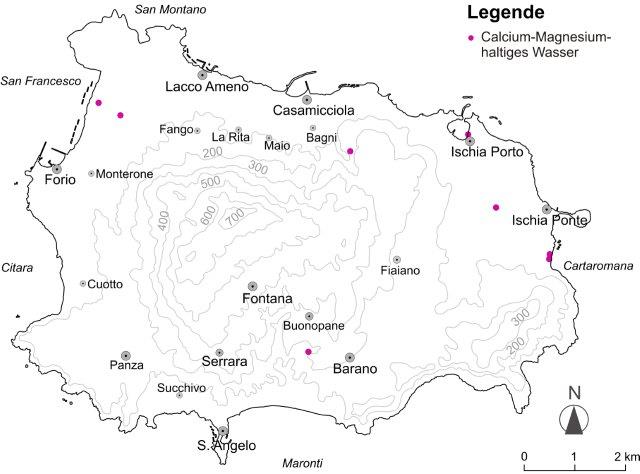 Grafik des Buches: Führer zu den Thermalwässern der Insel Ischia. Ca Mg-Wasser 